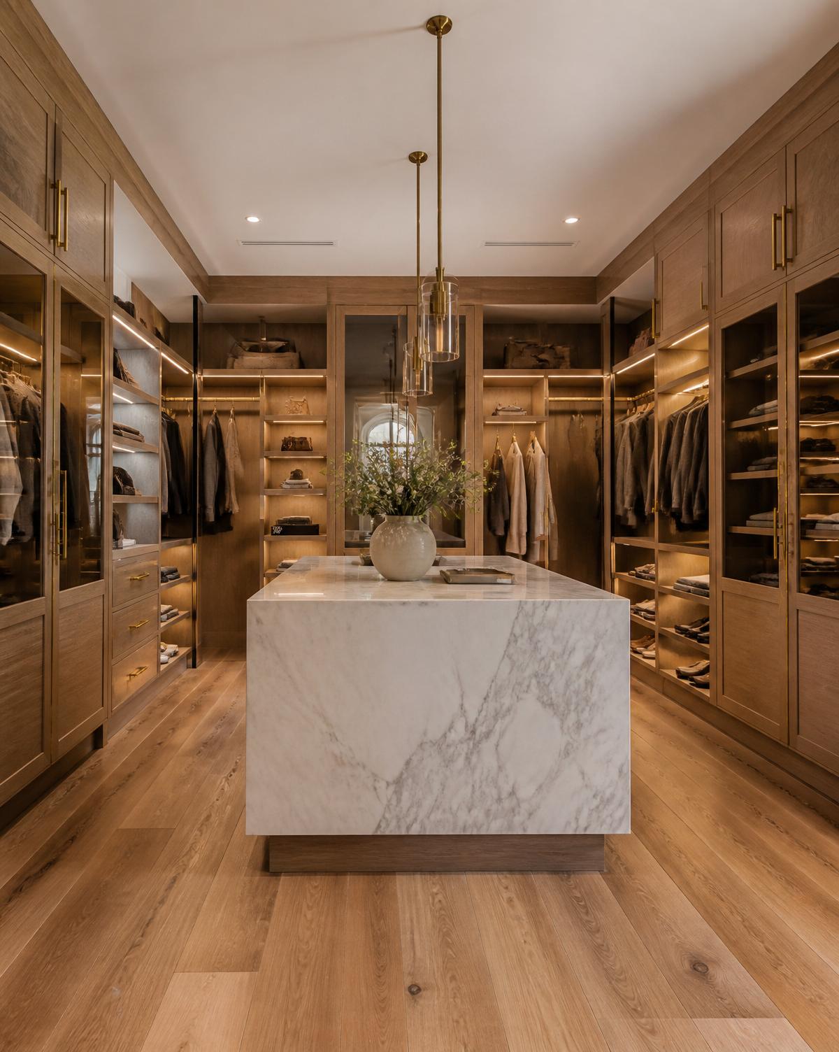 Custom rift white oak dressing room